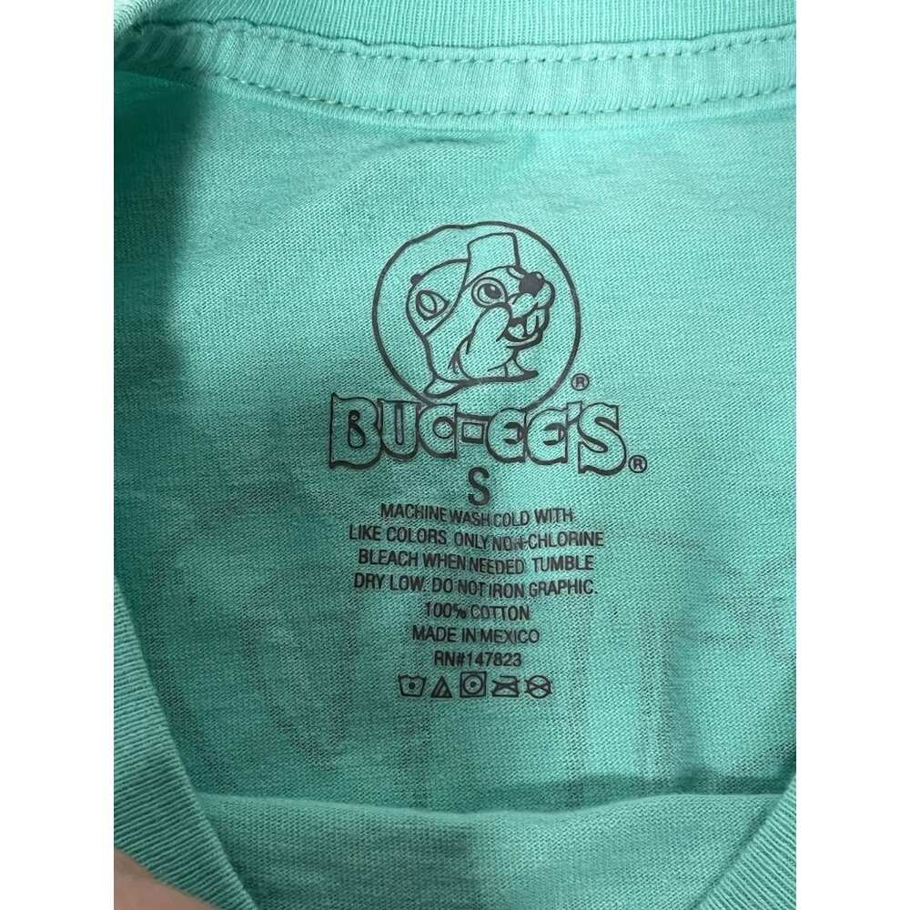 Adult Size Small Buc-ees T Shirt Teal Summer Best Days Waves Beach Sun - Picture 3 of 8